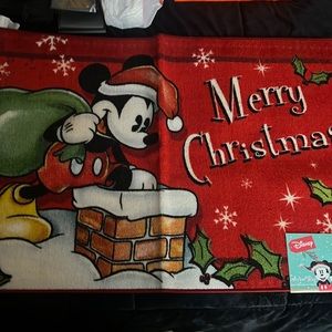 Mickey Christmas kitchen rug new